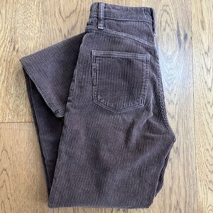 Zara Chocolate Corduroy Wide Leg Trousers